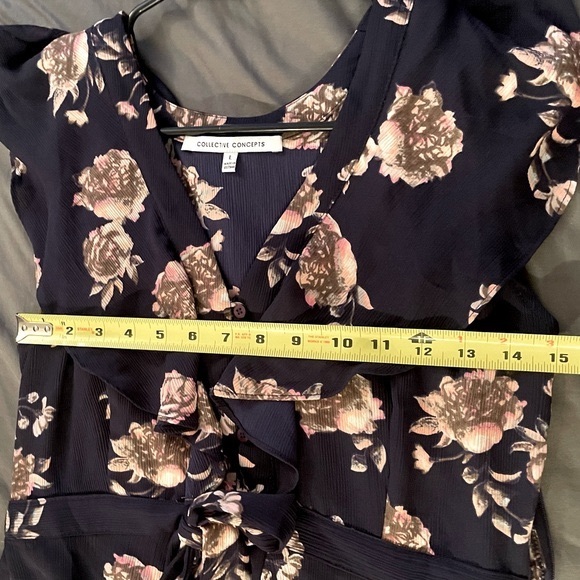 Beautiful Ruffle Dress with Button and Bow Details by Collective Concepts - Picture 5 of 10